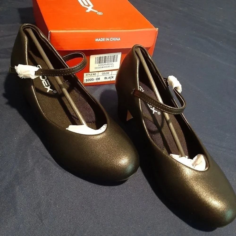 New Ladies Size 4.5 Black 2" Heel Mary Jane